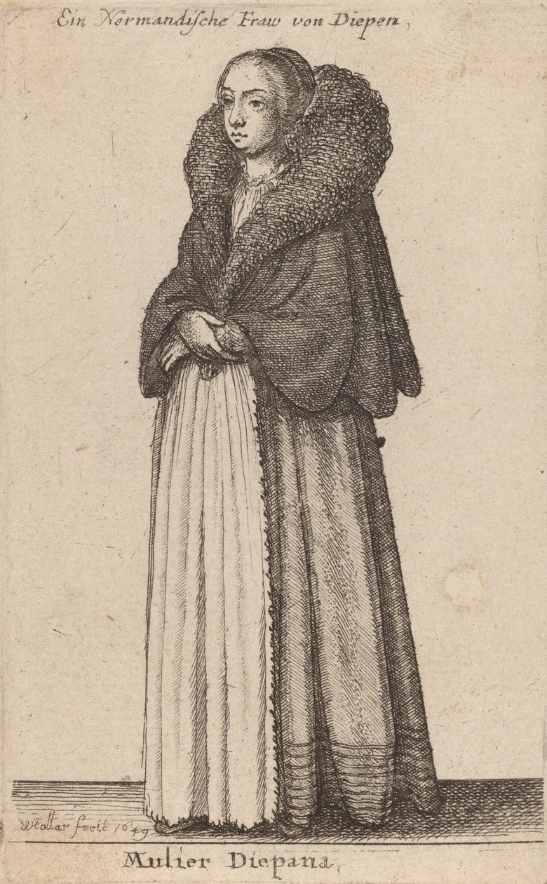 Diepana kvinne, 1649. av Wenceslaus Hollar