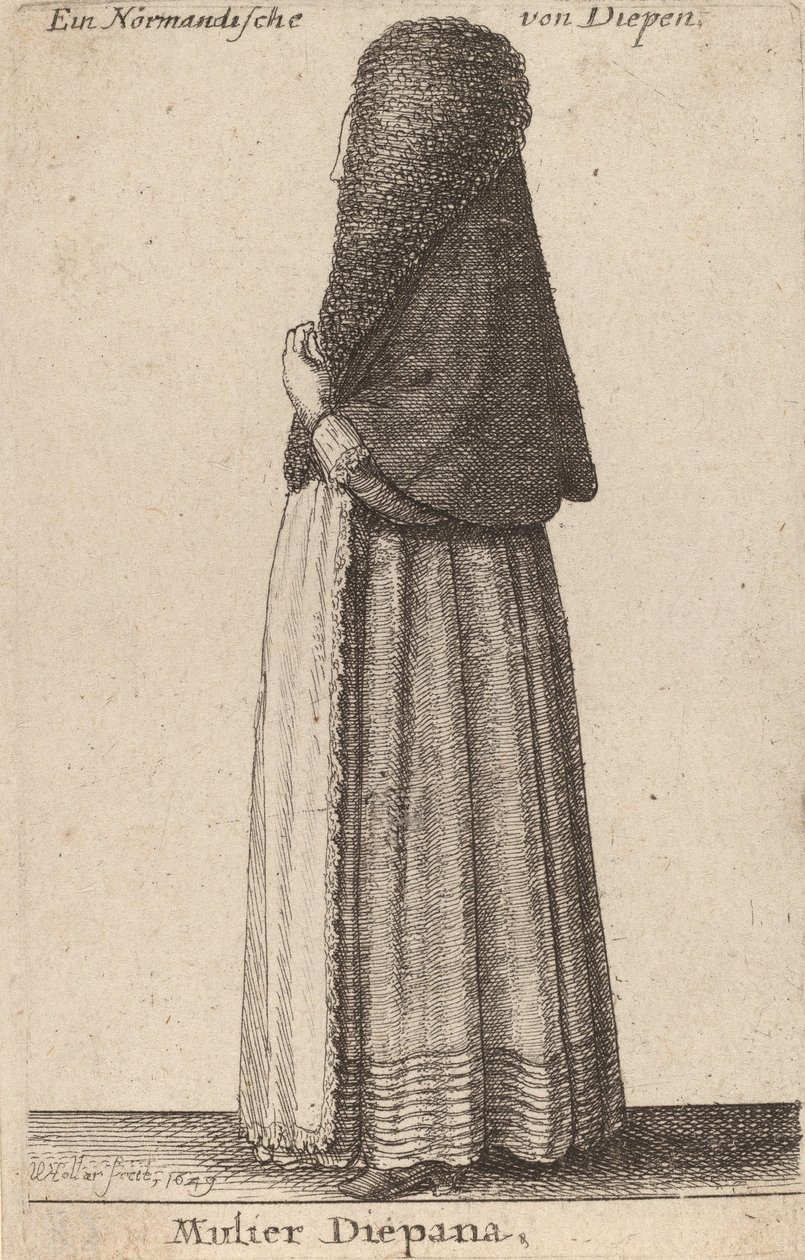 Diepana kvinne, 1649. av Wenceslaus Hollar