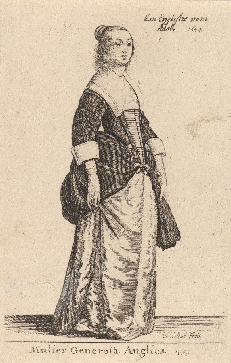 En sjenerøs engelsk kvinne, 1644. av Wenceslaus Hollar