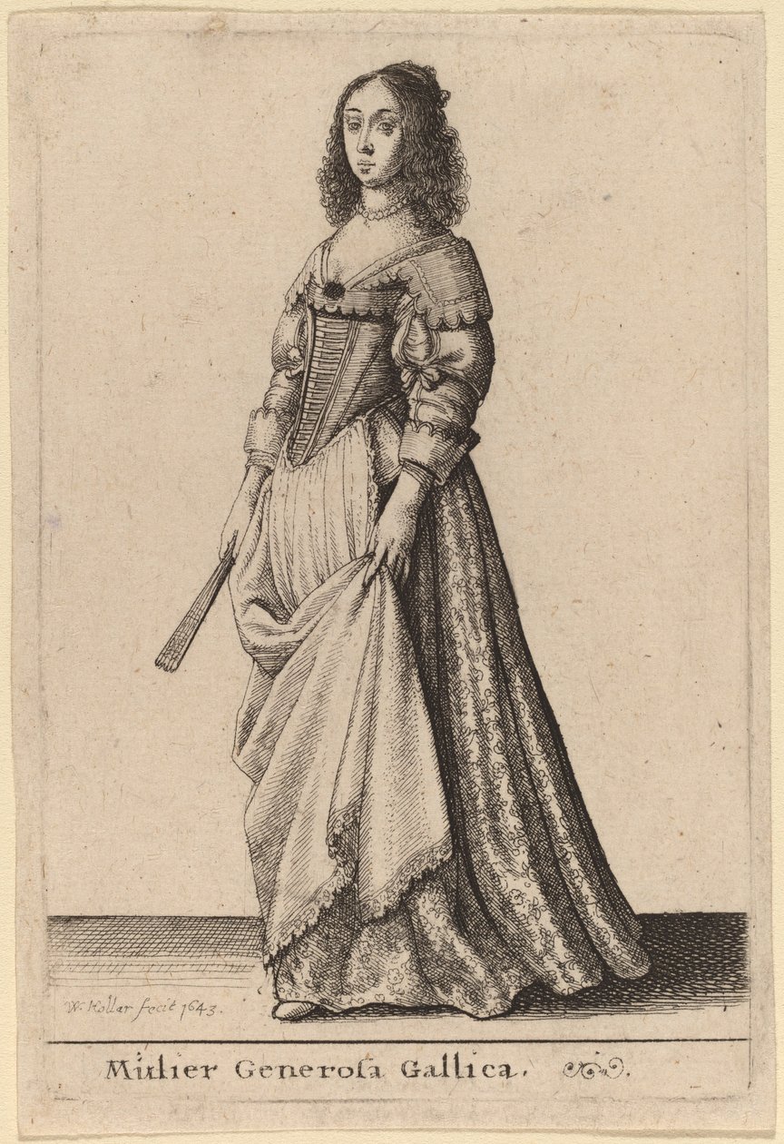 En sjenerøs fransk kvinne av Wenceslaus Hollar