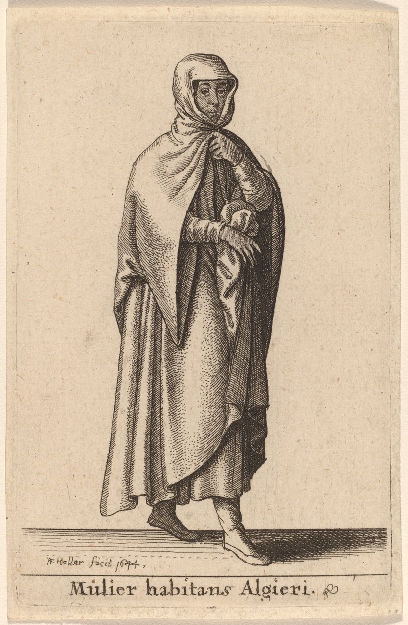 En kvinne som bor i Alger av Wenceslaus Hollar