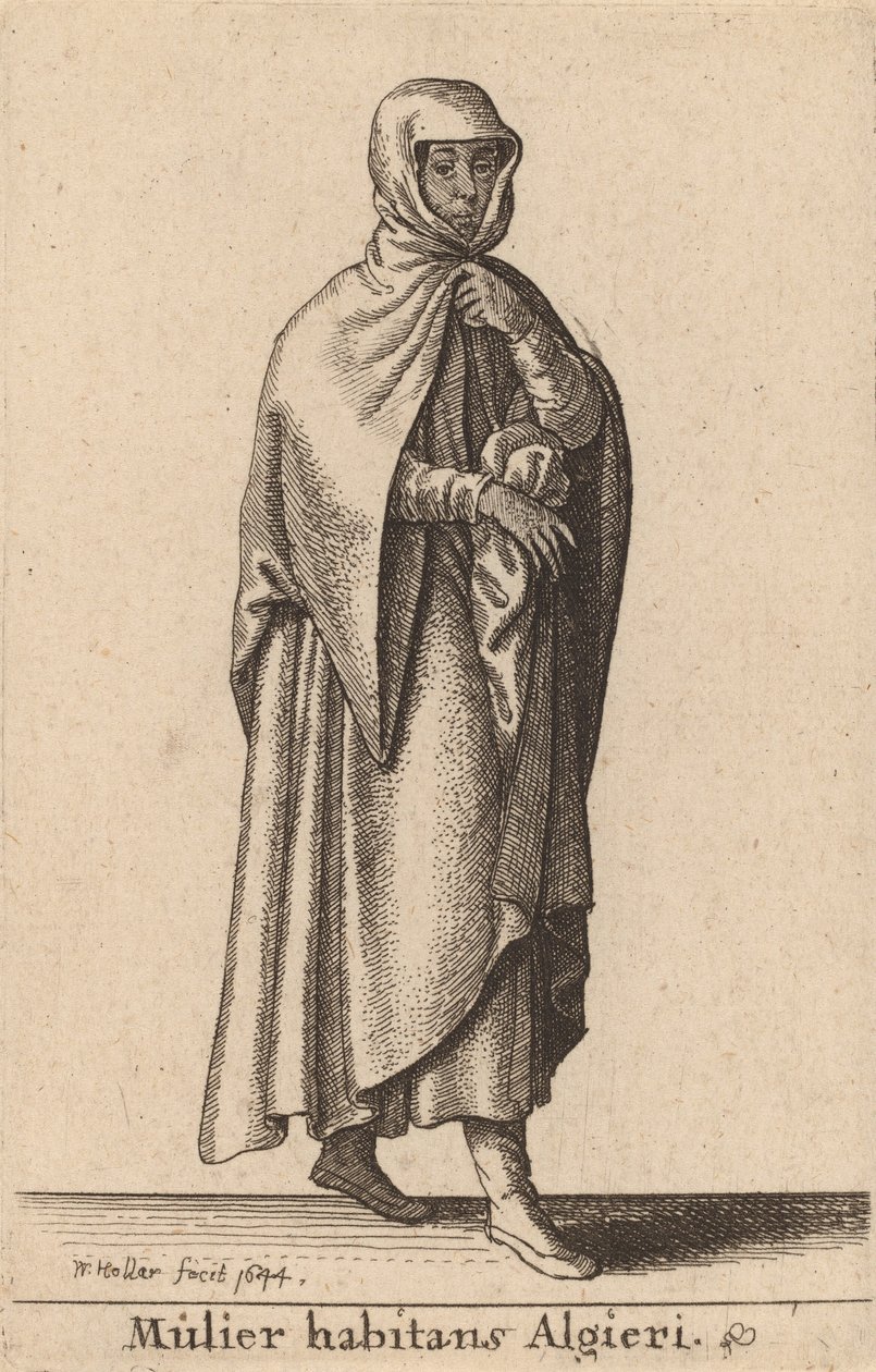 Kvinne som bor i Alger, 1644. av Wenceslaus Hollar