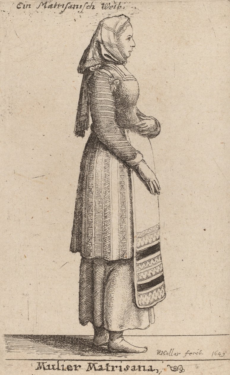 Matrisana kvinne, 1649. av Wenceslaus Hollar