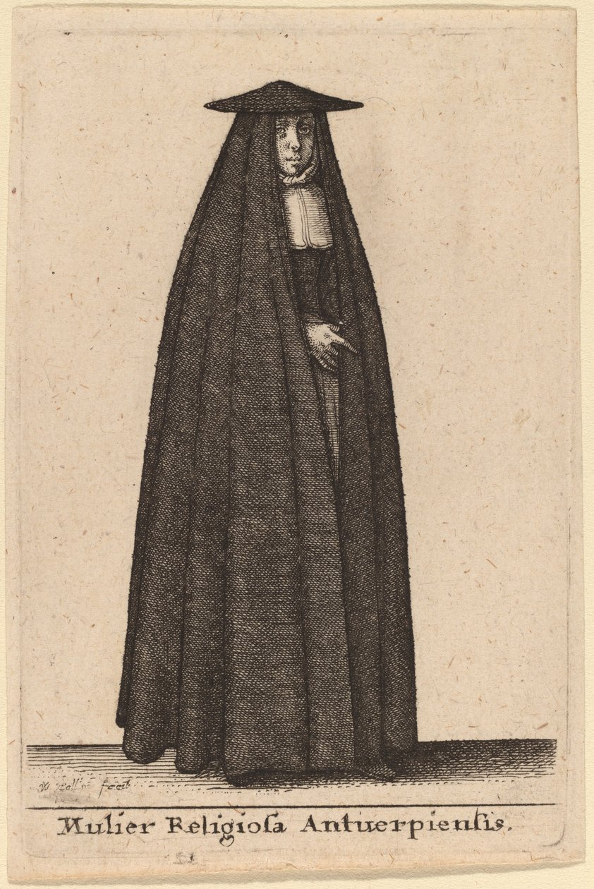 Religiøs kvinne fra Antwerpen av Wenceslaus Hollar