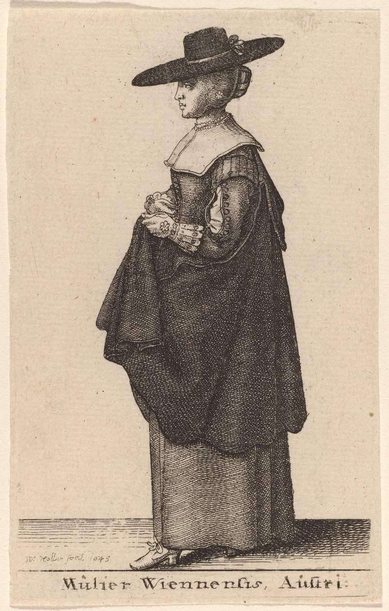 En kvinne fra Wien, Østerrike av Wenceslaus Hollar