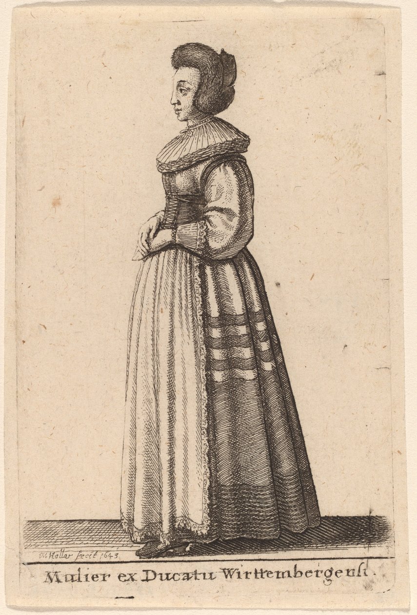 En kvinne fra hertugdømmet Wirttemberg av Wenceslaus Hollar
