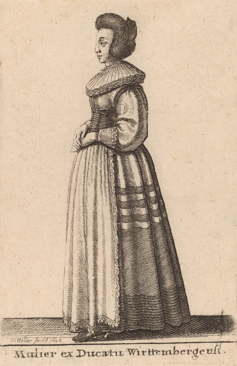 En kvinne fra hertugdømmet Wirttemberg, 1643. av Wenceslaus Hollar