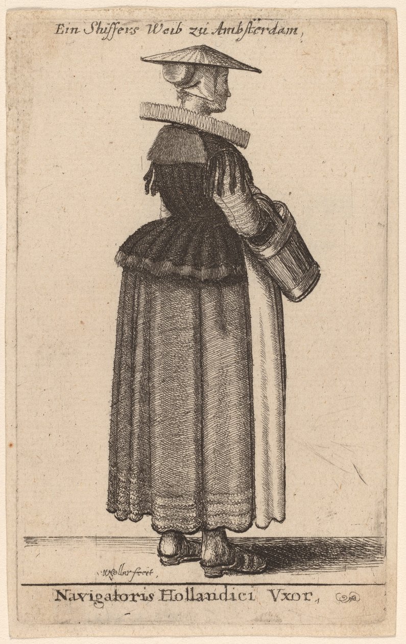 Den nederlandske navigatørens kone av Wenceslaus Hollar