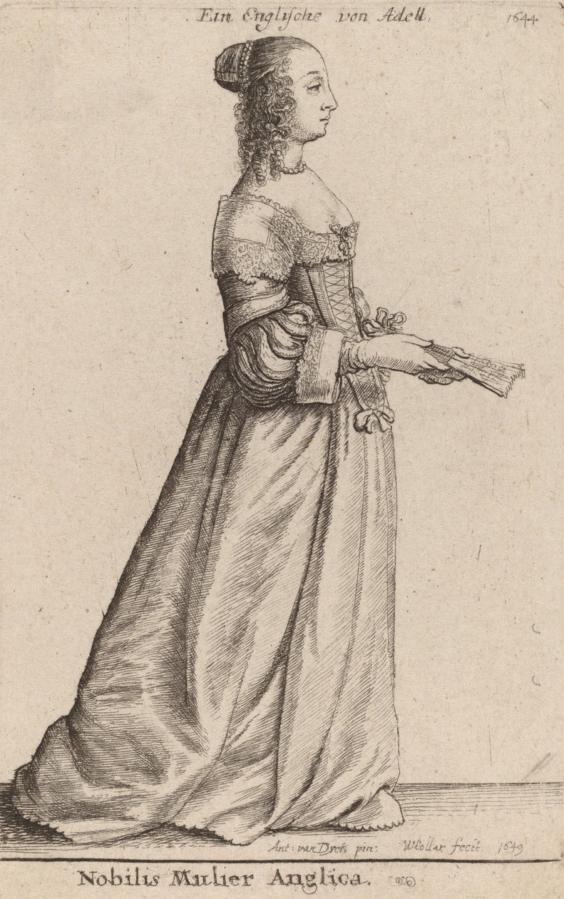 En edel engelsk kvinne, 1649. av Wenceslaus Hollar