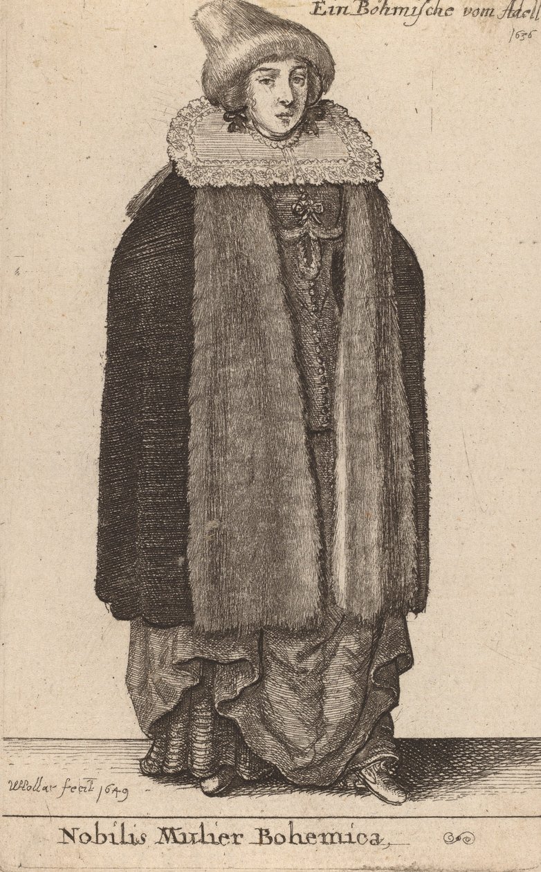 En edel bohemsk kvinne, 1649. av Wenceslaus Hollar