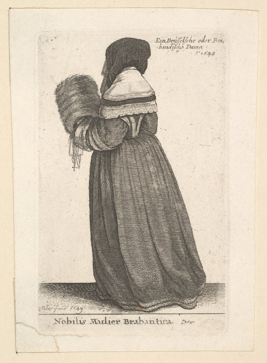 Adelskvinne fra Brabant, Adelskvinne fra Brabant, 1648 av Wenceslaus Hollar