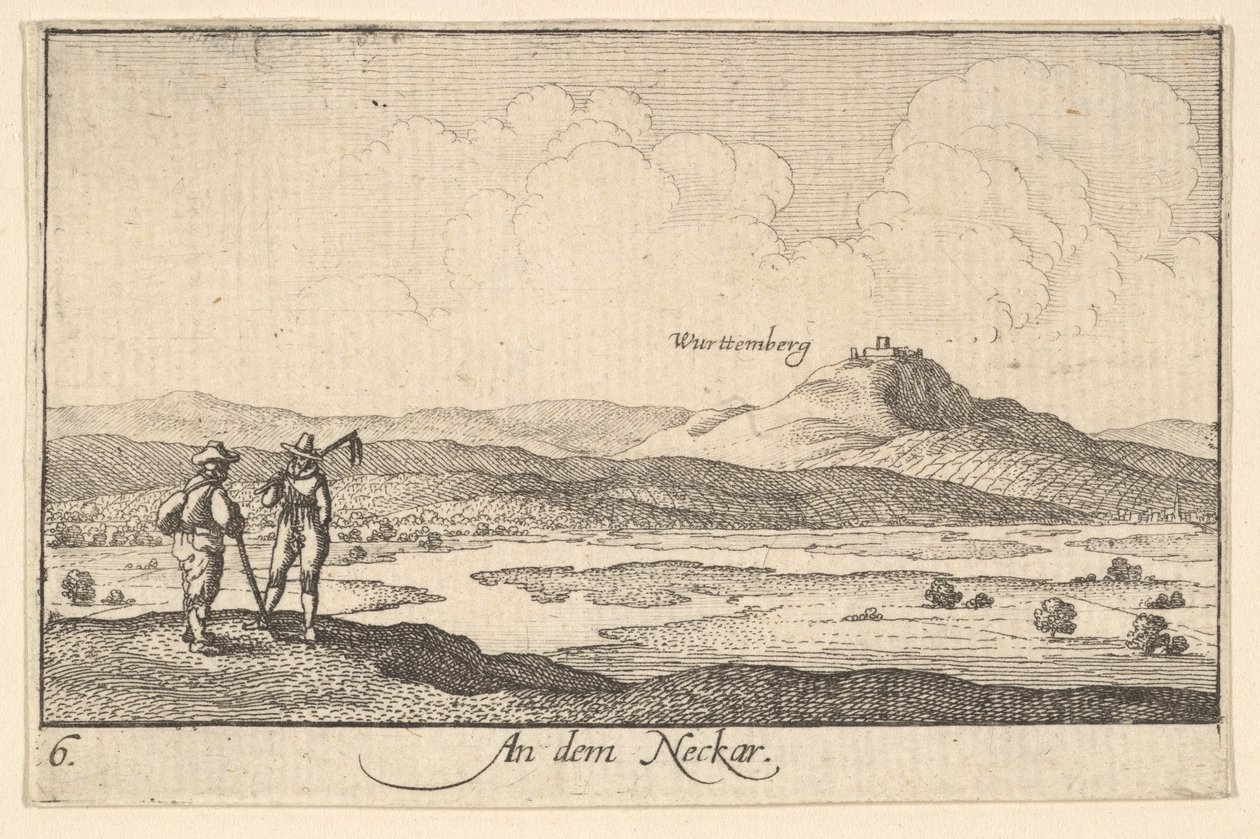 På Neckar, 1635. av Wenceslaus Hollar