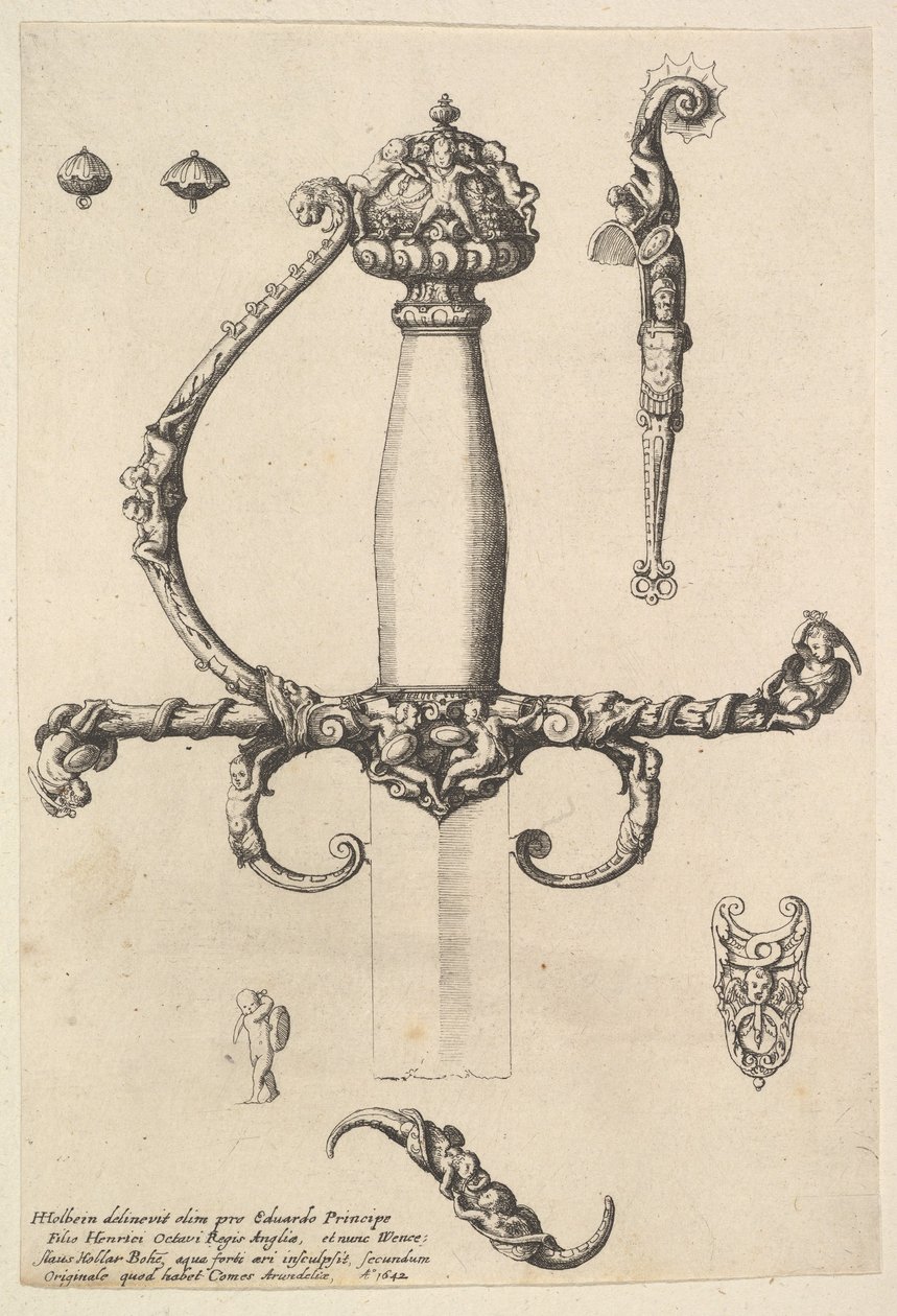 Dekorativt sverdfeste, 1642. av Wenceslaus Hollar