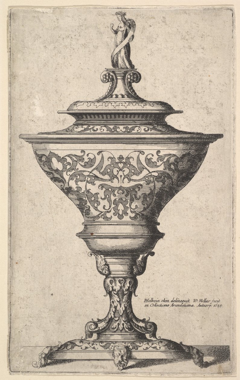 Utsmykket beger på føttene til masker, 1645. av Wenceslaus Hollar