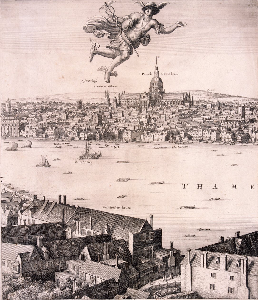 Panoramautsikt over London, c1670 av Wenceslaus Hollar