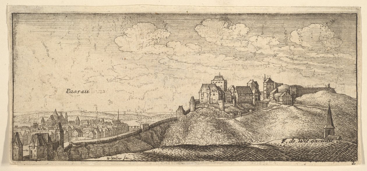 Passau, 1652-77. av Wenceslaus Hollar