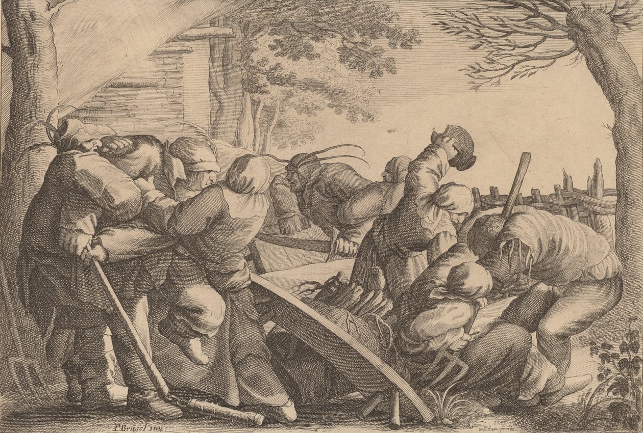 Bondeslagsmål, 1646. av Wenceslaus Hollar