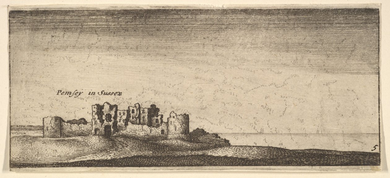 Pevensey Castle, 1652-77. av Wenceslaus Hollar