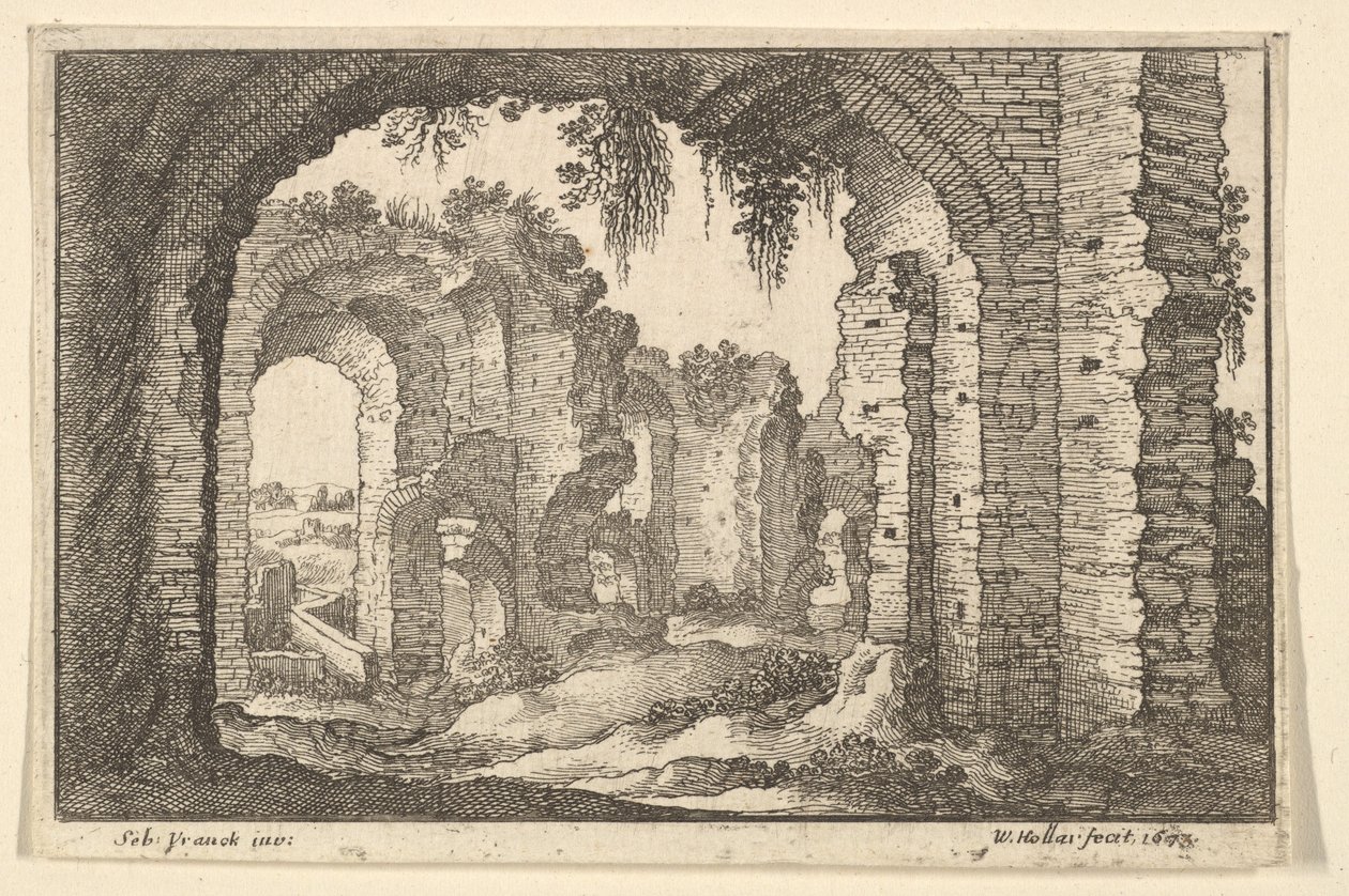 Romerske ruiner, 1673. av Wenceslaus Hollar