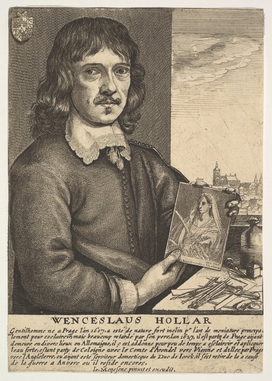 Selvportrett, 1600-tallet. av Wenceslaus Hollar