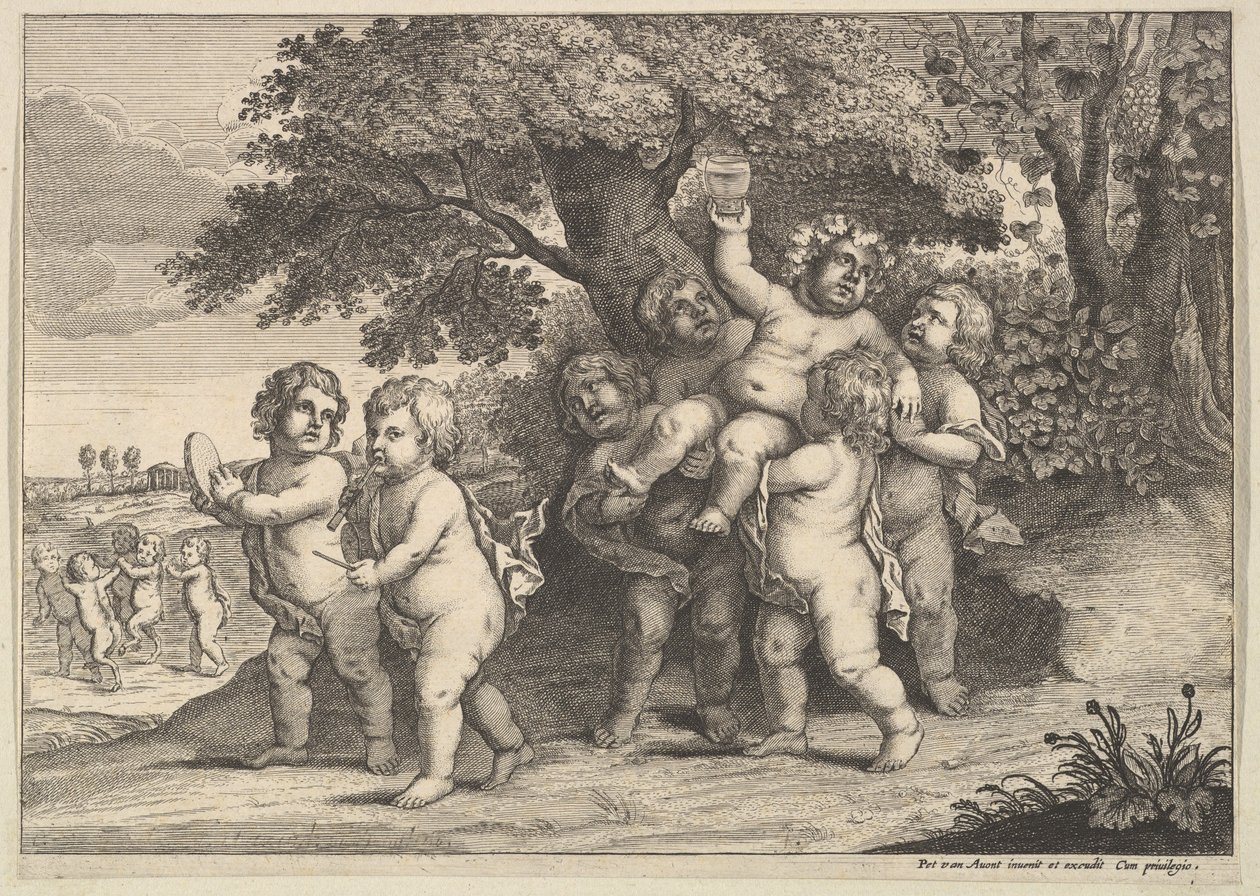 Syv gutter, 1625-77. av Wenceslaus Hollar