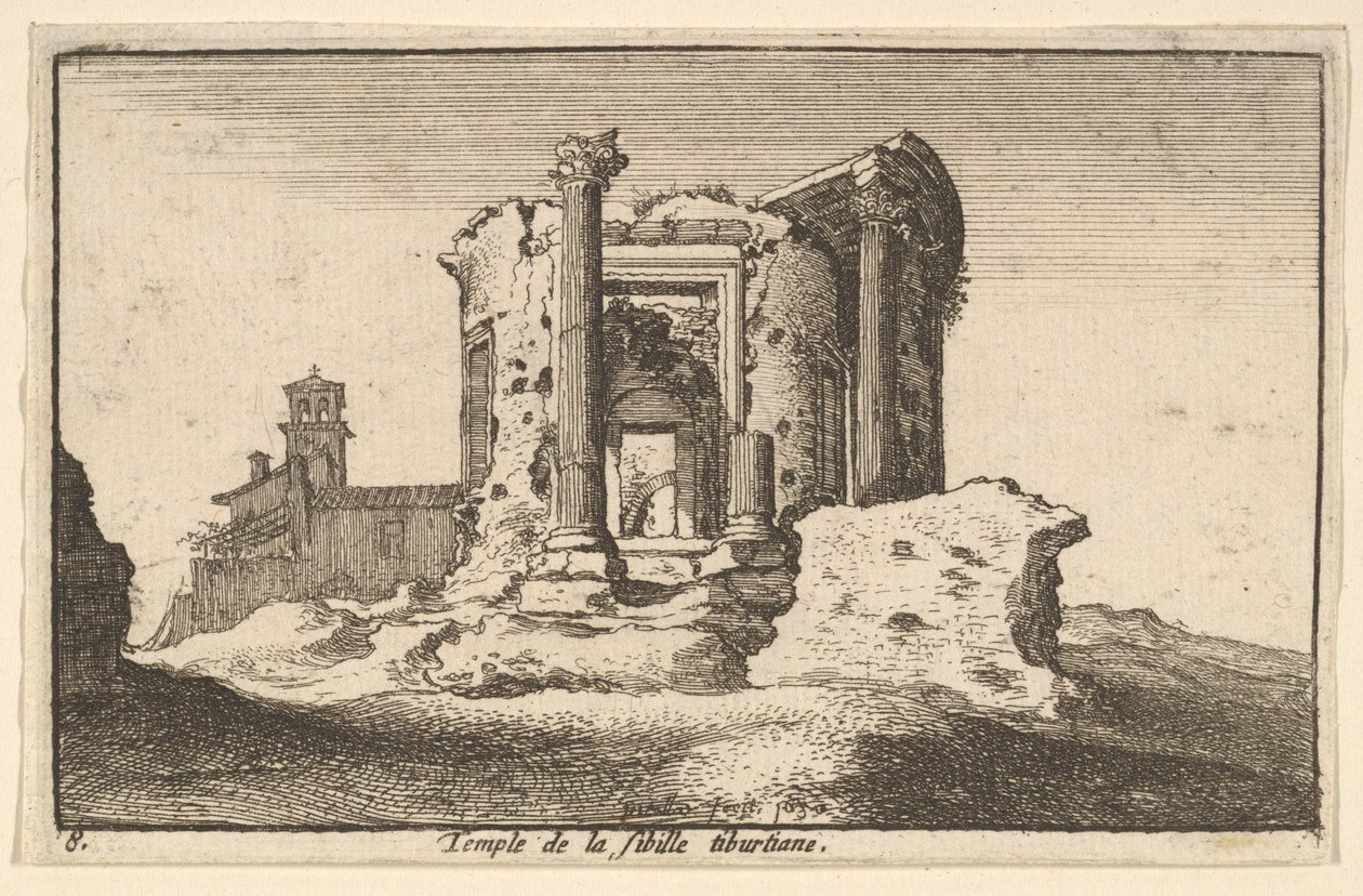 Temple of the Tiburtine Sybil, 1650. av Wenceslaus Hollar