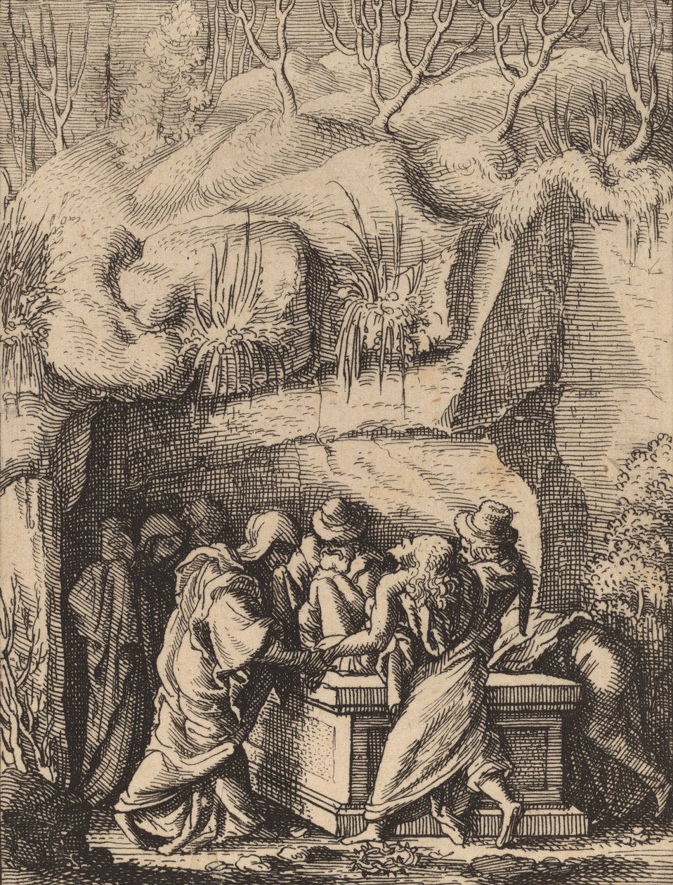 Gravleggingen. av Wenceslaus Hollar