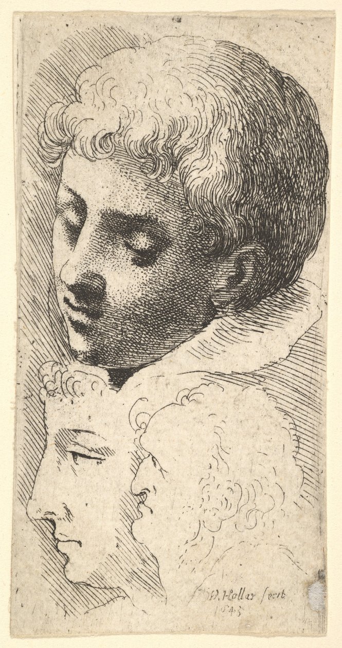 Tre hoder, 1645. av Wenceslaus Hollar
