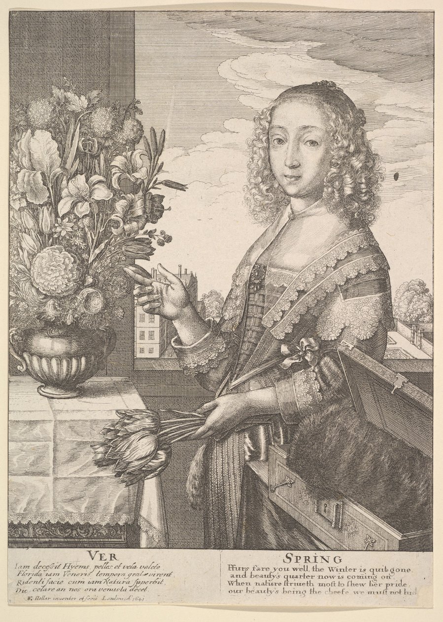 Ver - Spring Tre-kvart-lengde sesonger, 1641. av Wenceslaus Hollar