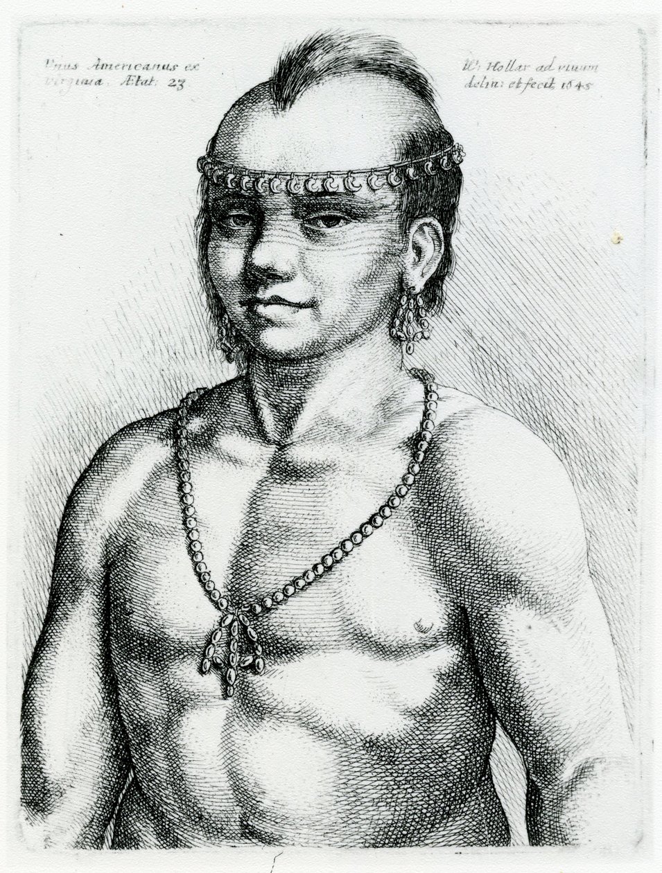 Virginian indisk, 1645 av Wenceslaus Hollar