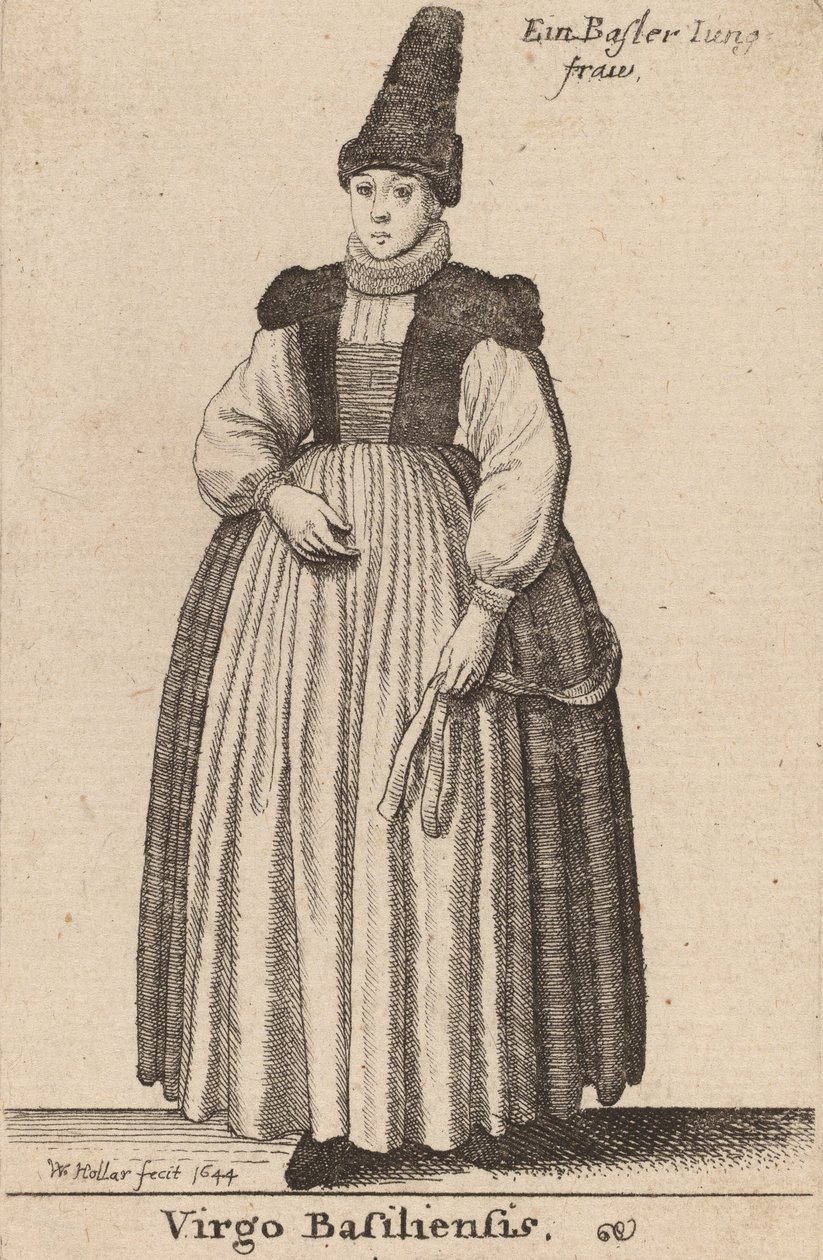 Jomfru av Basel, 1644. av Wenceslaus Hollar