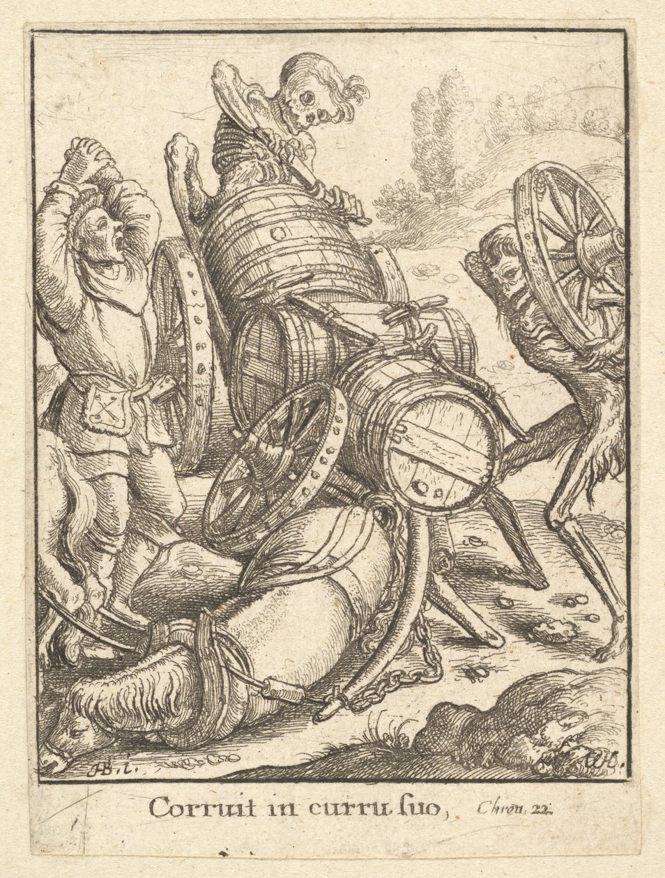 Waggoner, fra dødsdansen, 1651. av Wenceslaus Hollar