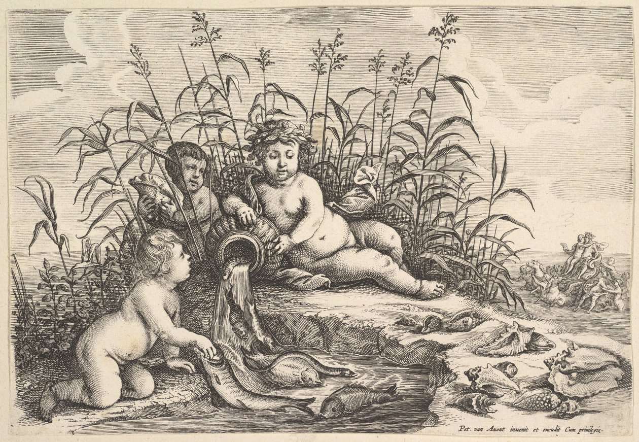 Vann De fire elementene, ca. 1647. av Wenceslaus Hollar