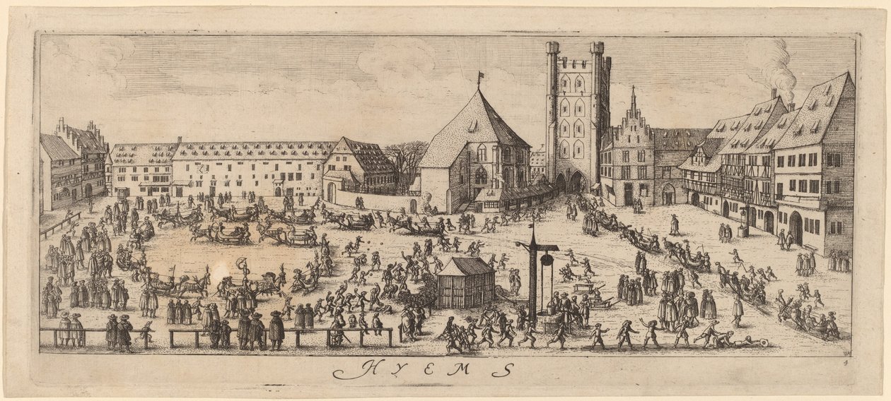Vinter: Paradeplassen av Wenceslaus Hollar