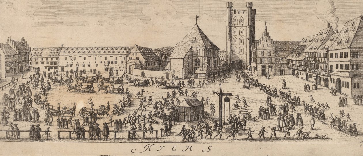Vinter: The Parade Ground, ca. 16281629. av Wenceslaus Hollar