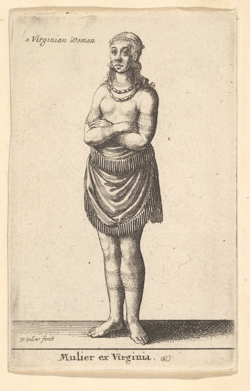 Kvinne fra Virginia, ca. 1643. av Wenceslaus Hollar