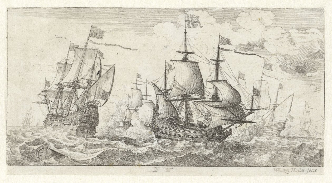 sjøslag Seascapes (serietittel) av Wenceslaus Hollar