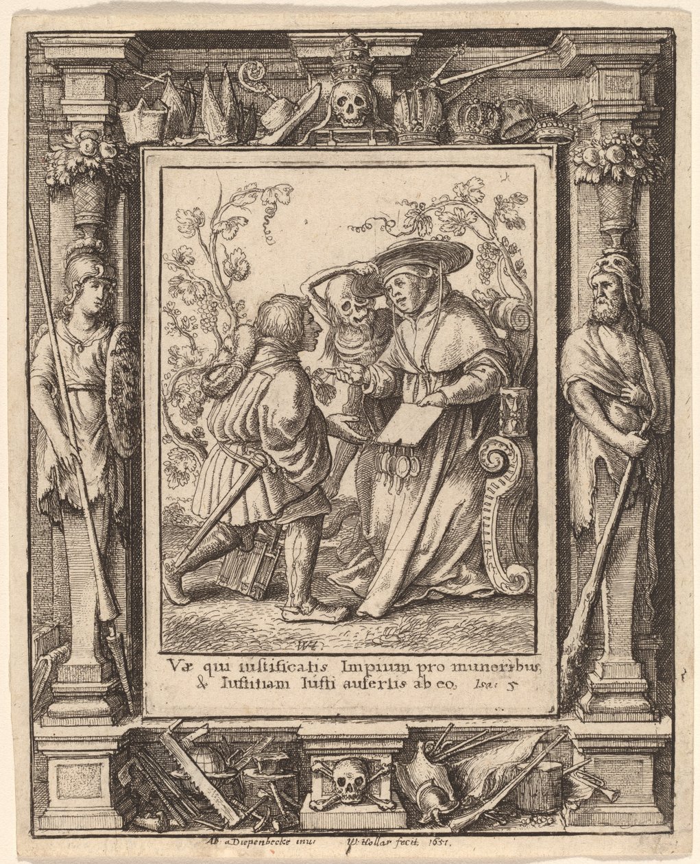 Kardinal av Wenceslaus Hollar after Hans Holbein the Younger after Abraham van Diepenbeeck