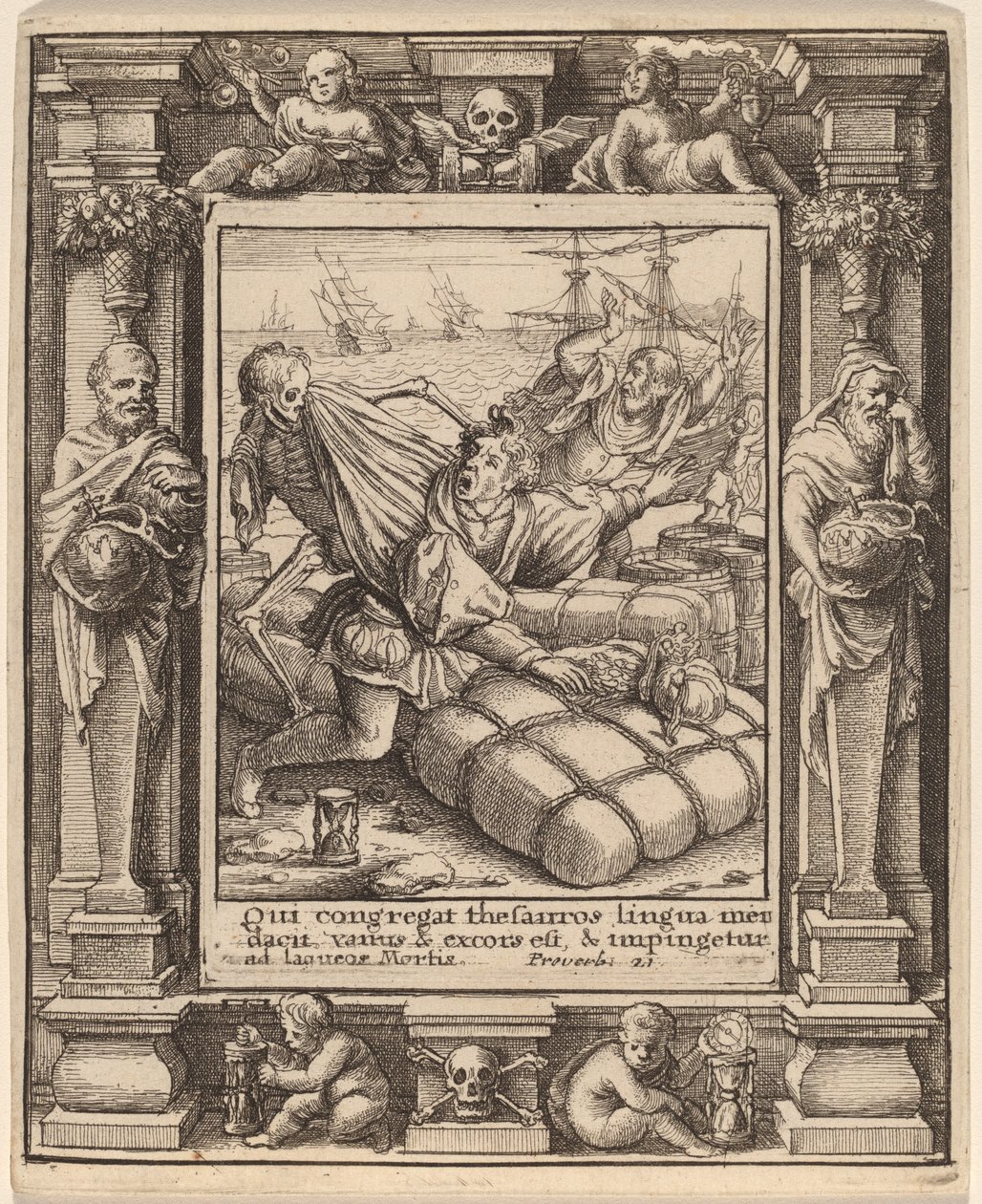 Kjøpmann av Wenceslaus Hollar after Hans Holbein the Younger after Abraham van Diepenbeeck
