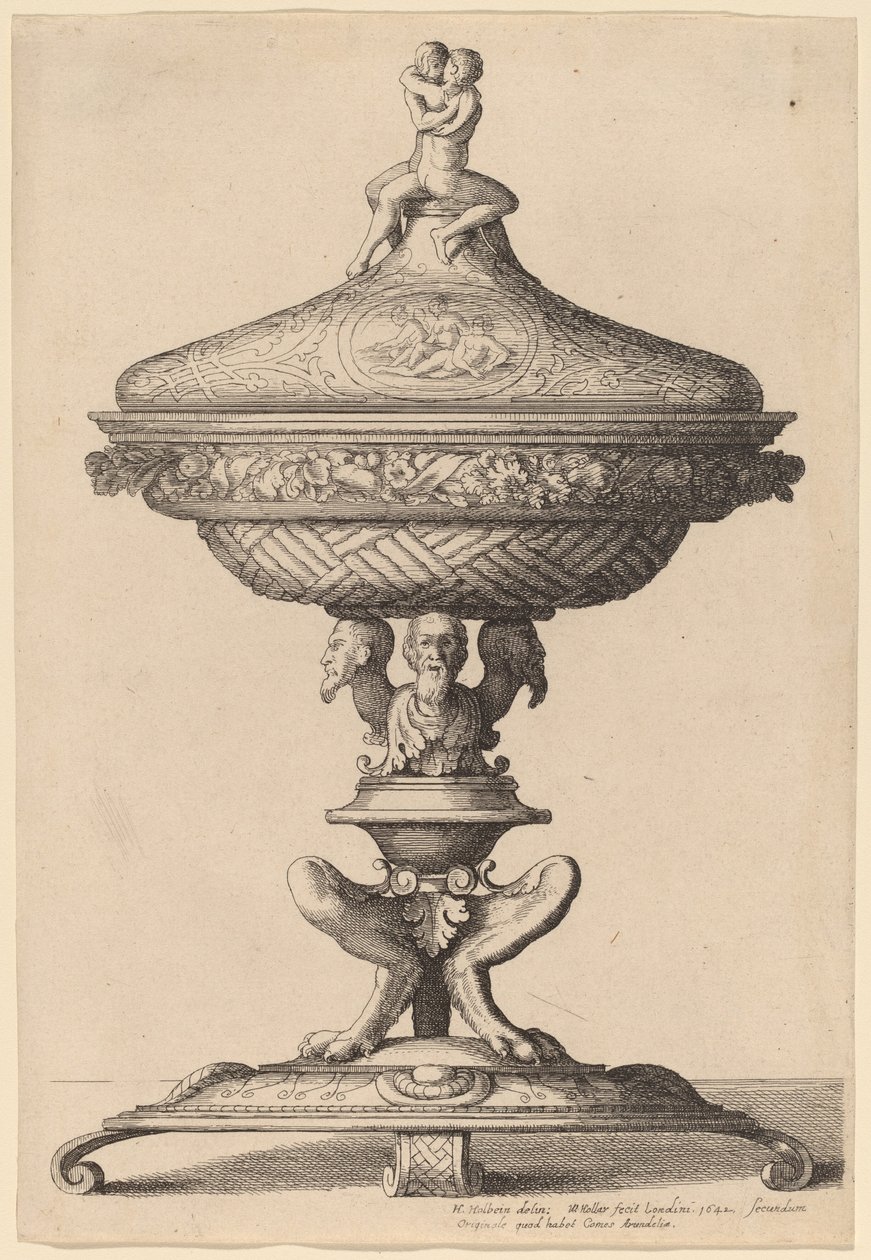 Utsmykket beger av Wenceslaus Hollar after Hans Holbein the Younger