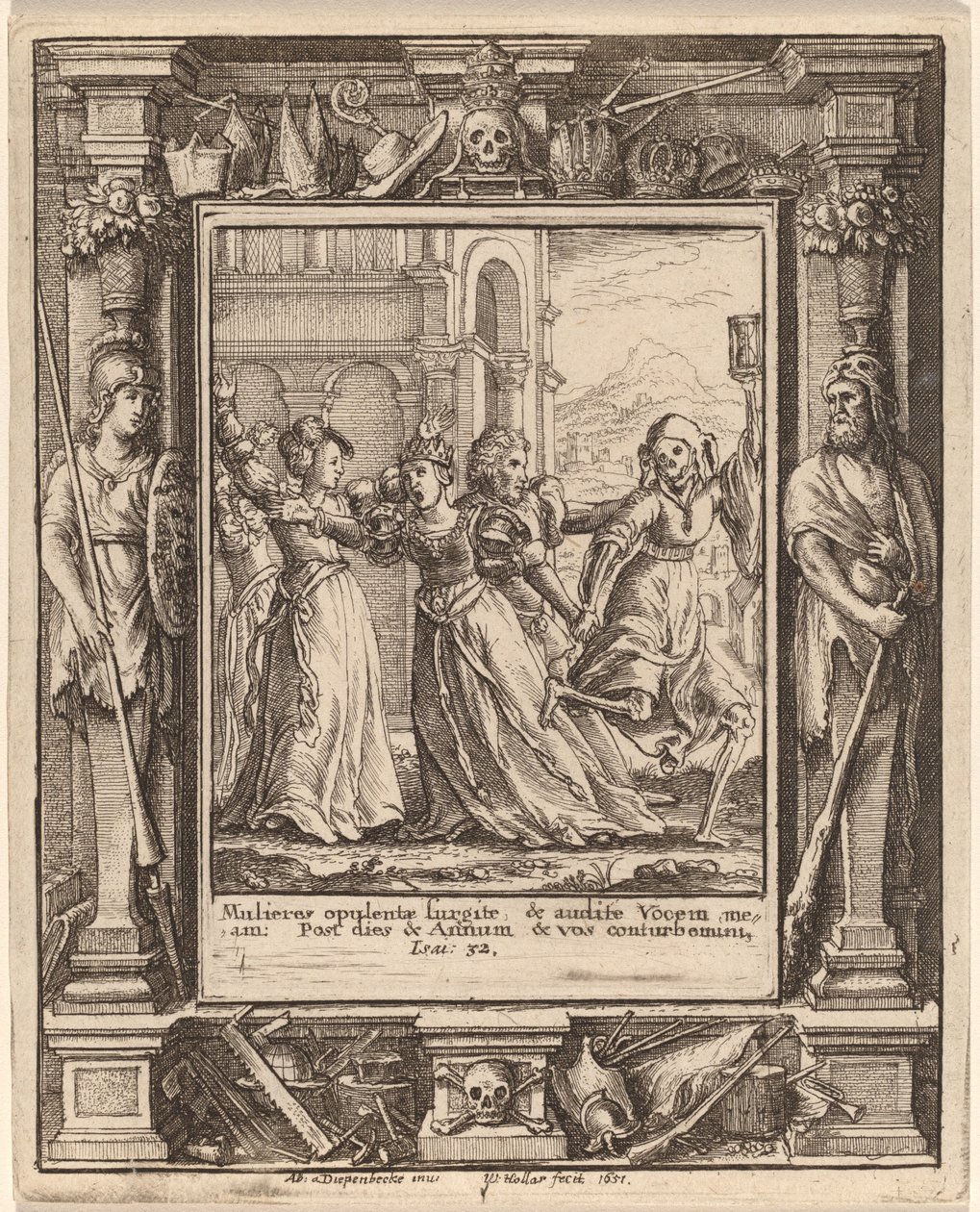 Dronning av Wenceslaus Hollar after Hans Holbein the Younger after Abraham van Diepenbeeck