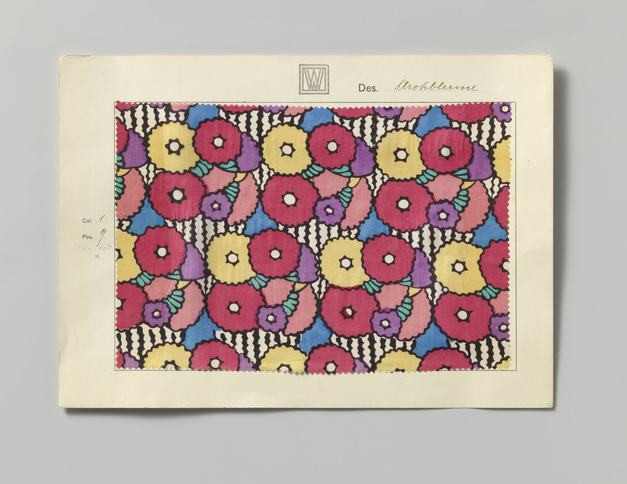 Stål med trykt side, design Strohblume av Wiener Werkstätte