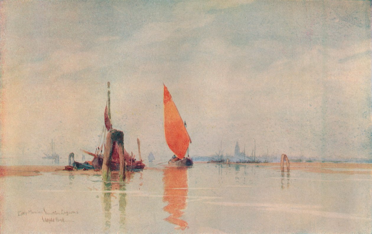 Tidlig morgen. Venetianske laguner, c1917 av Wilfrid Williams Ball