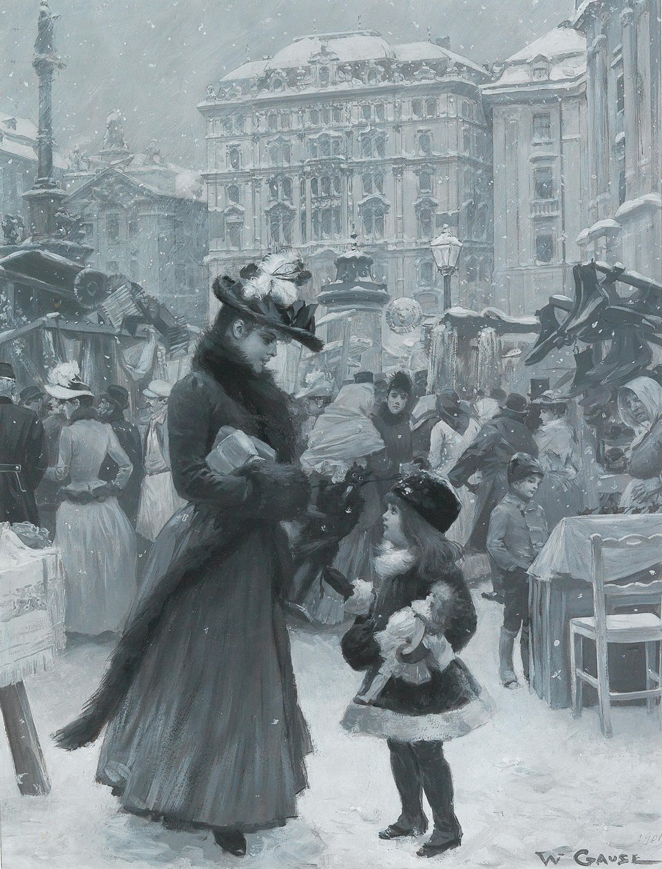 Julemessen Am Hof, 1901. av Wilhelm Gause