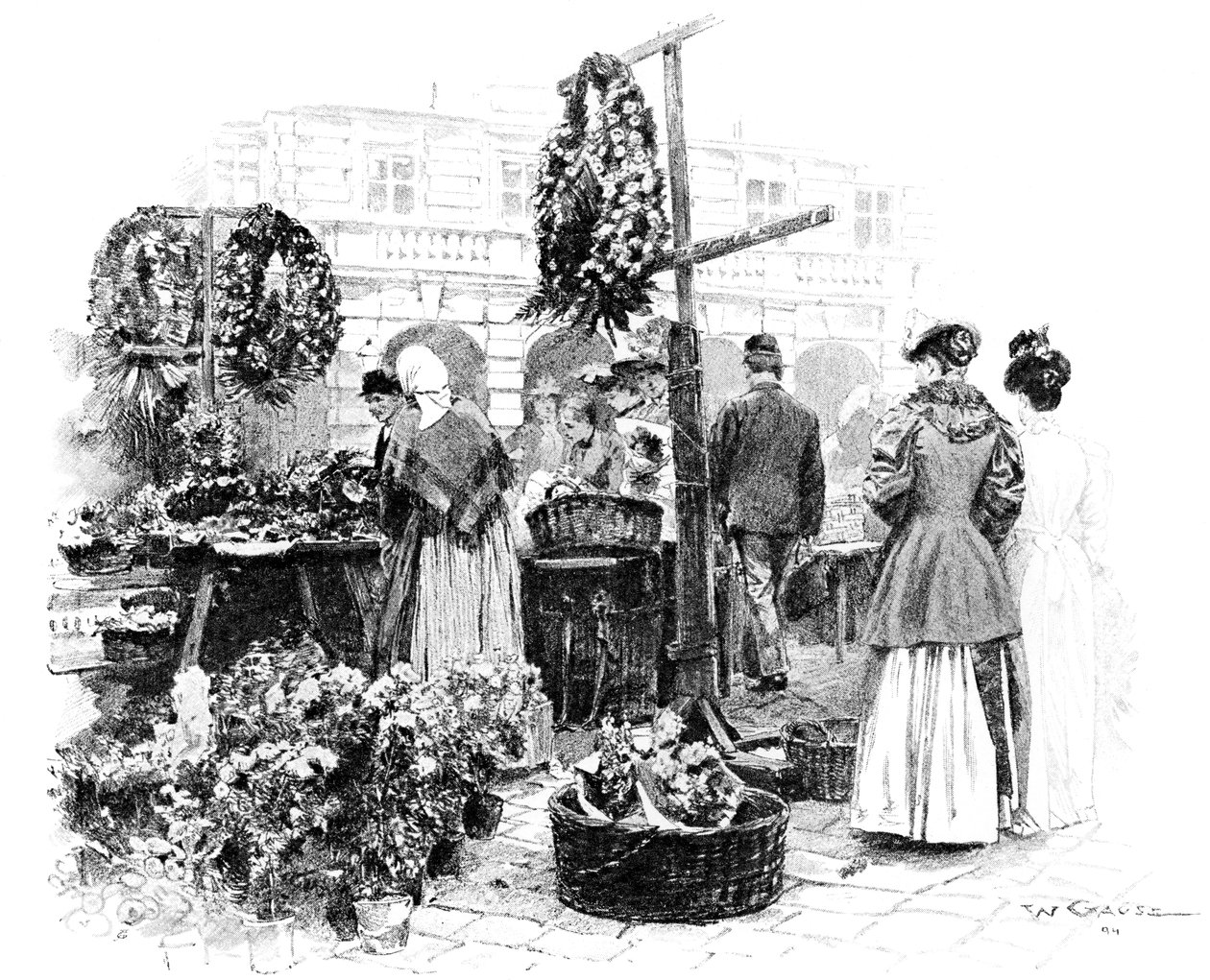 Blomstermarkedet, 1901. av Wilhelm Gause
