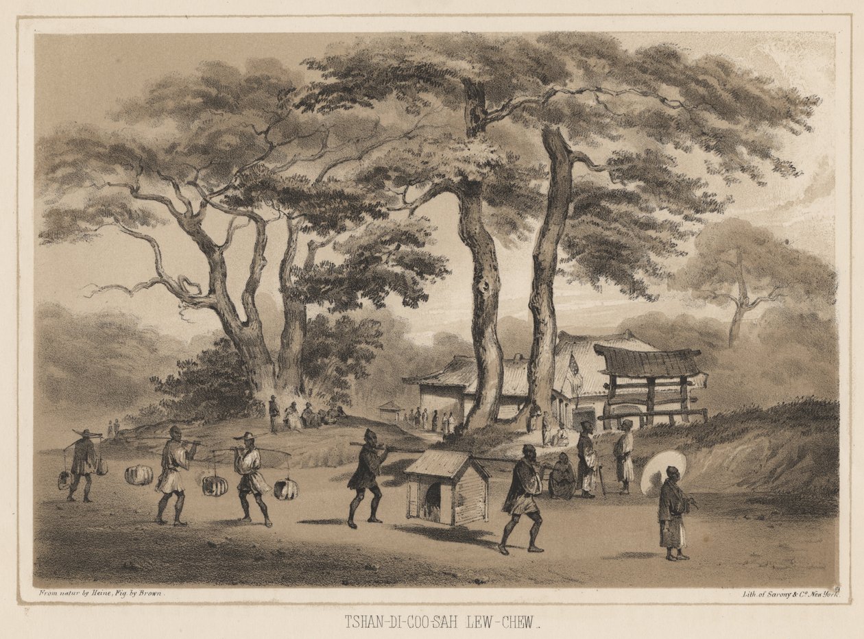 Tshan-Di-Coo-Sah, Lew Chew, 1855 (litografi) av Wilhelm Joseph Heine