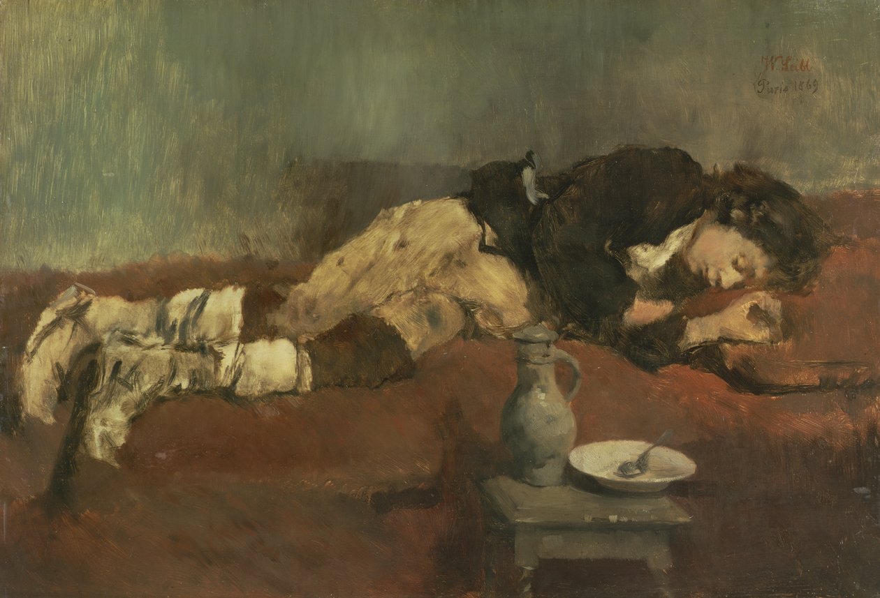 Savoyard Boy Sleeping, 1869 (panel) av Wilhelm Maria Hubertus Leibl