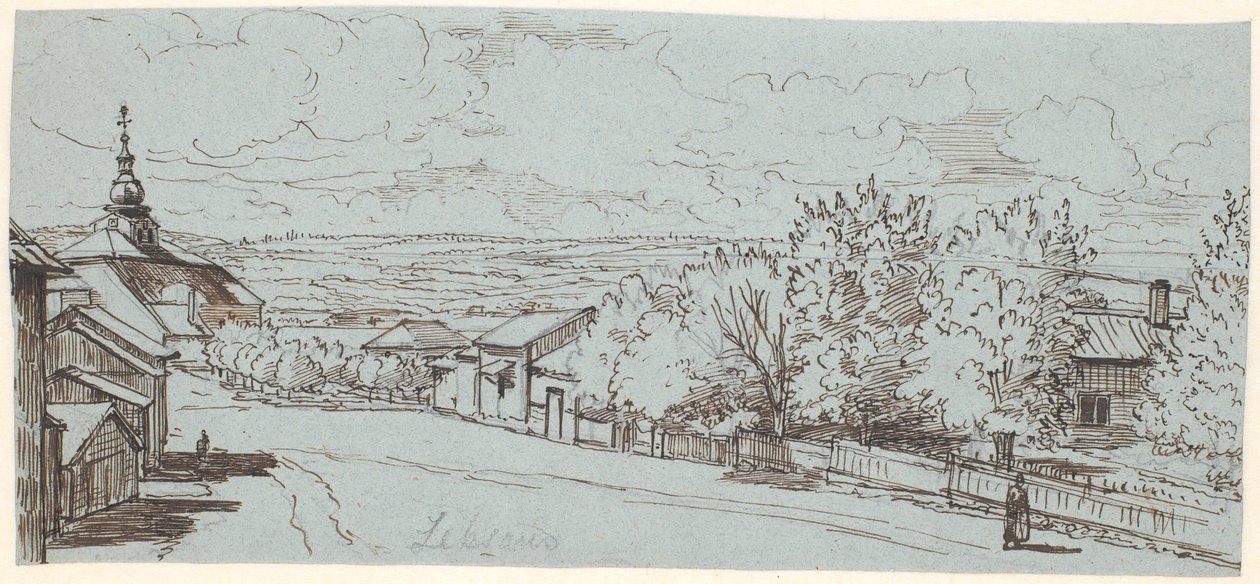 Landveien til Leksand kirke, Dalarne av Wilhelm Marstrand