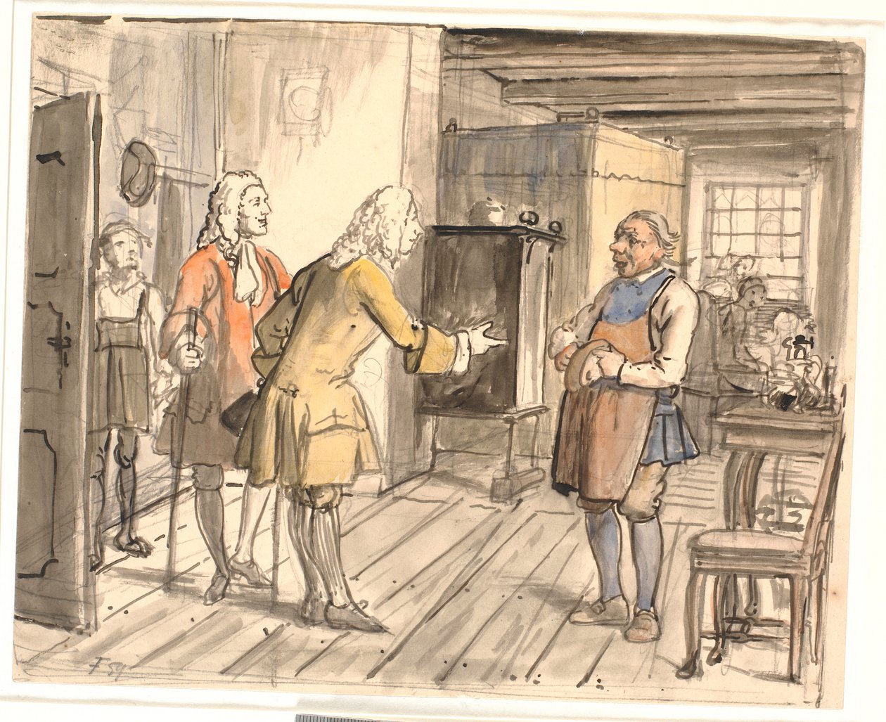Rådmennenes gratulasjonsbesøk. (Den politiske pitcher) av Wilhelm Marstrand