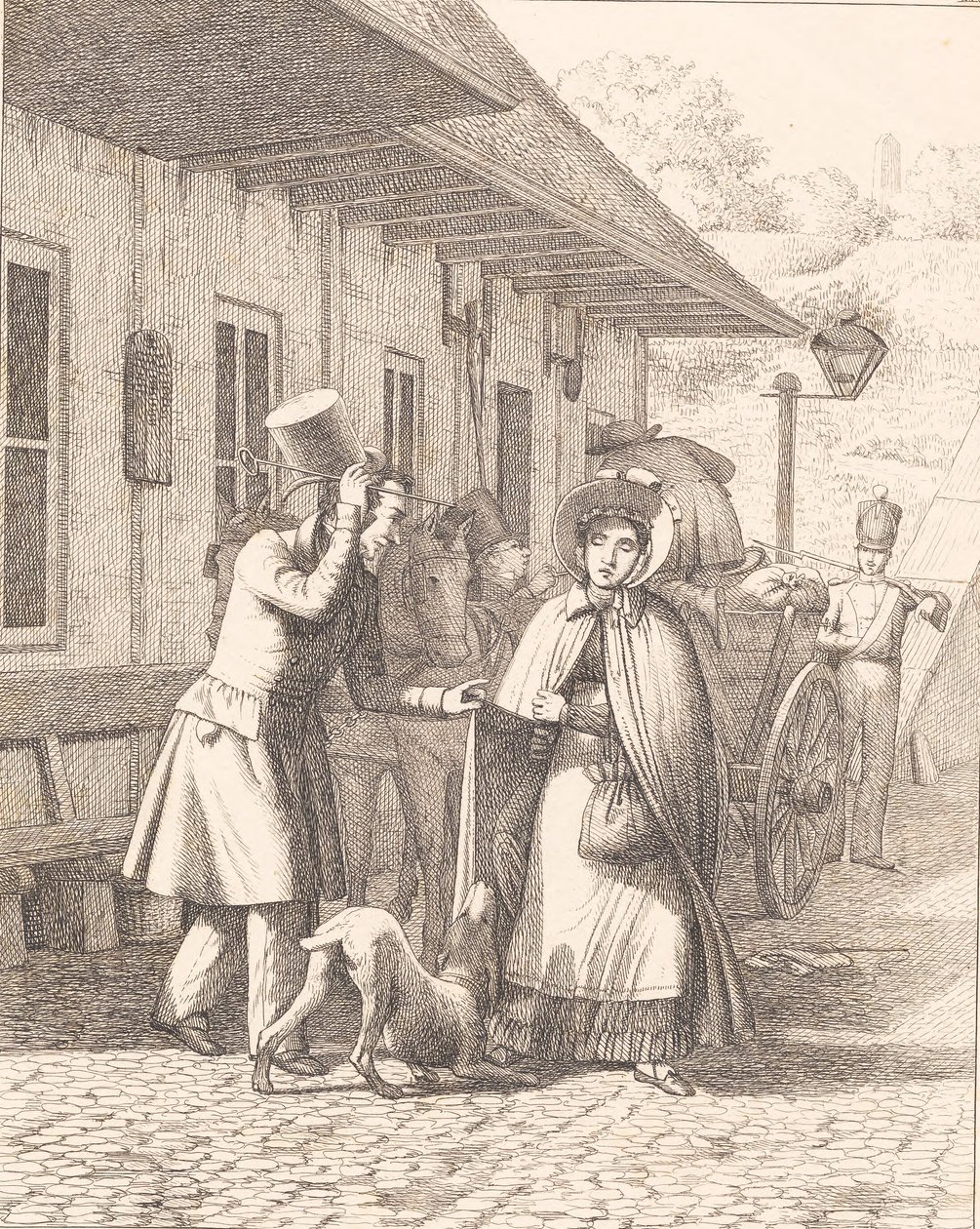 Scene utenfor en forbruksbod av Wilhelm Marstrand